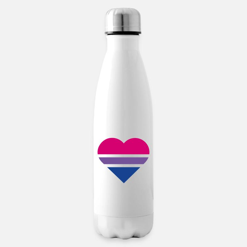Pride Flag Heart · Bisexual - Isolierflasche - Weiß