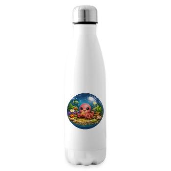 Bunter Oktopus in Blasen - Isolierflasche - Weiß - Rechts