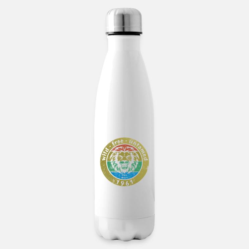 65. Geburtstag Sauvage, libre et indompté depuis 05/1961 - Bouteille isotherme - blanc