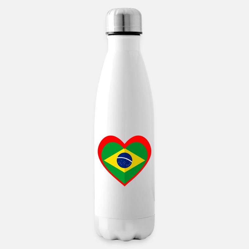 Brasil Coração – Amor pelo Brasil - Isolierflasche - Weiß