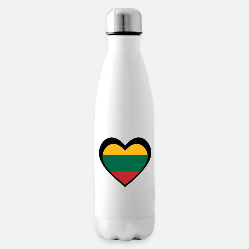 Juoda Širdis Lietuva - Isolierflasche - Weiß