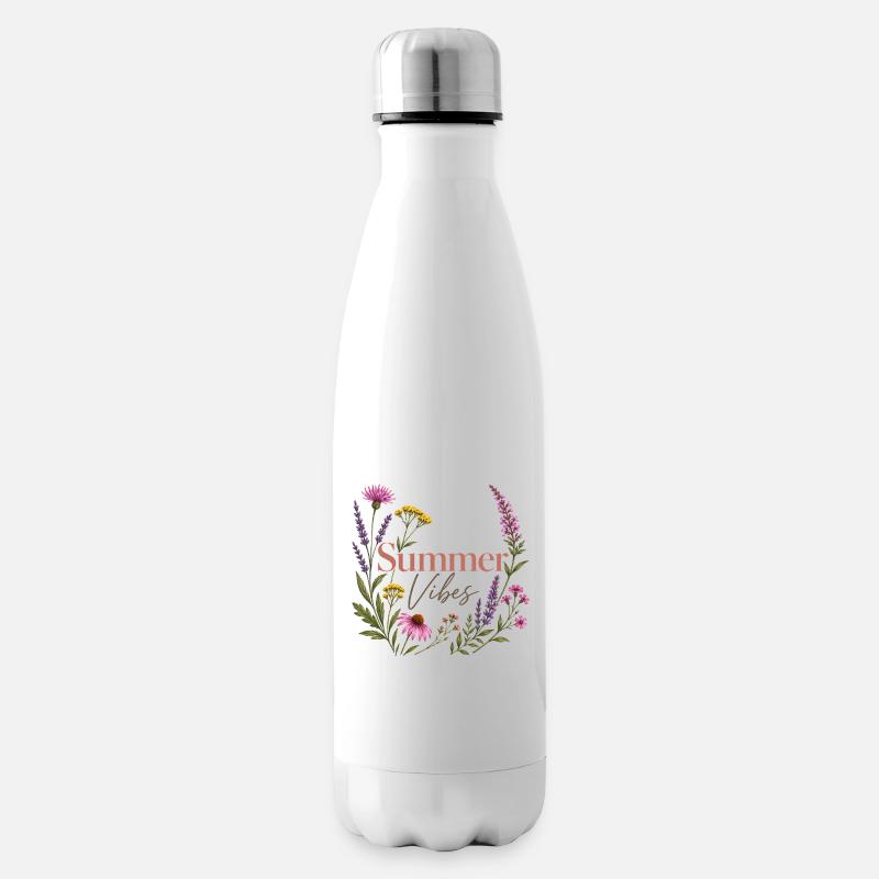 Couronne de fleurs Summer Vibes - Bouteille isotherme - blanc