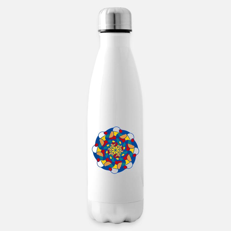 Mandala éclatant kaleidoscope - Bouteille isotherme - blanc