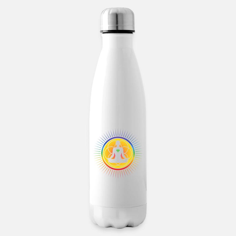Aura Chakrasymbol mit allen 7 Chakrafarben - Isolierflasche - Weiß