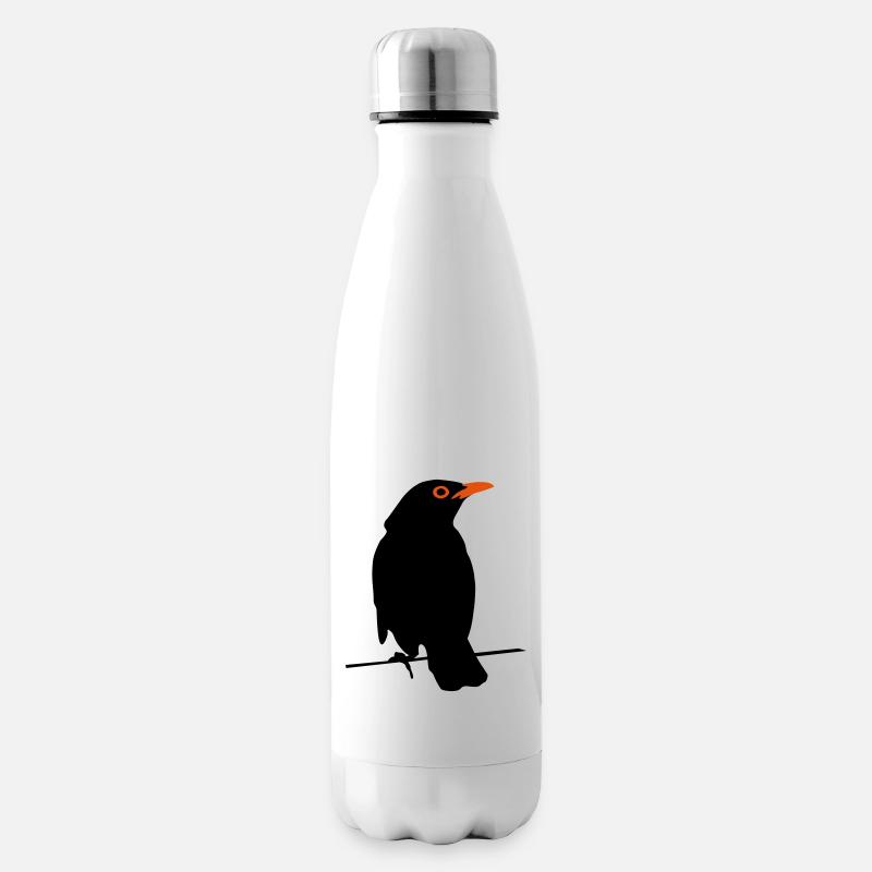 Amsel - Isolierflasche - Weiß