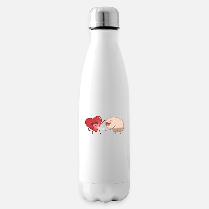 Herz und Verstand - Isolierflasche - Weiß