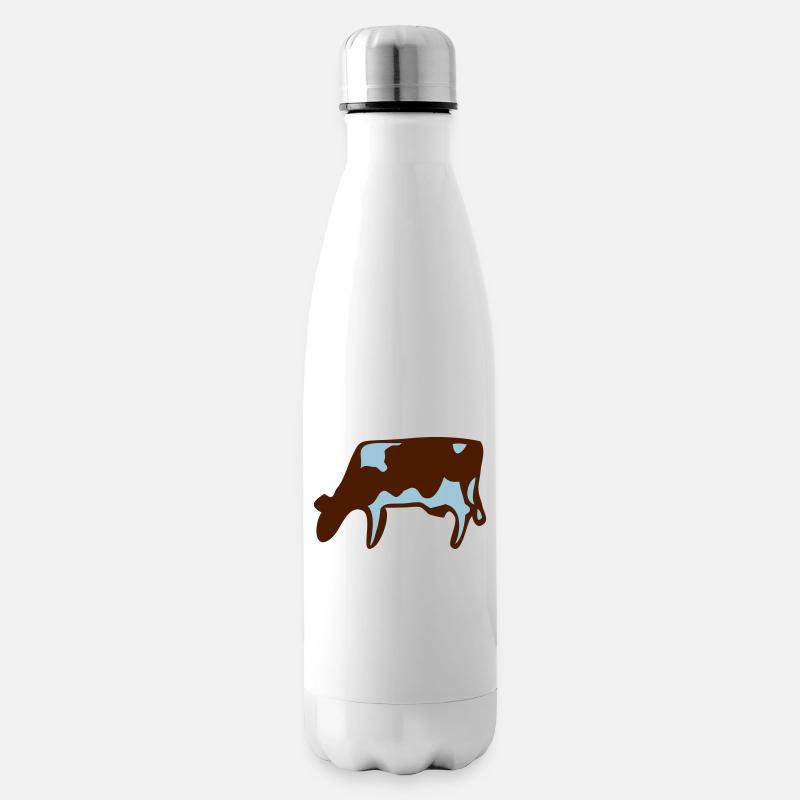 Kuh Geschenk Idee Bauer Bauernhof Tier grasen - Isolierflasche - Weiß