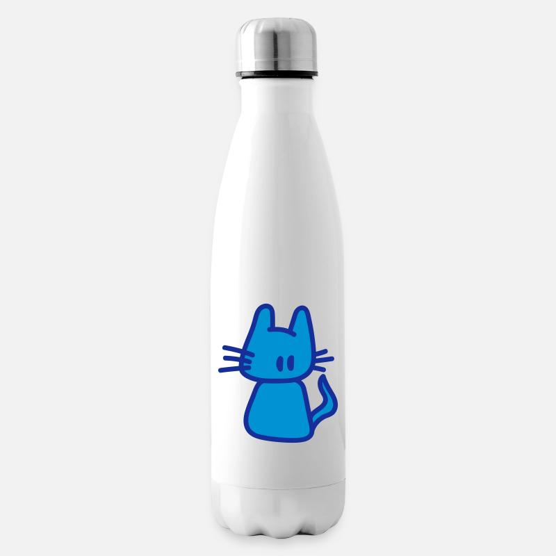 katze / cat - Isolierflasche - Weiß