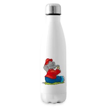 Benjamin Blümchen sitzt auf der Wiese - Isolierflasche - Weiß - Rechts