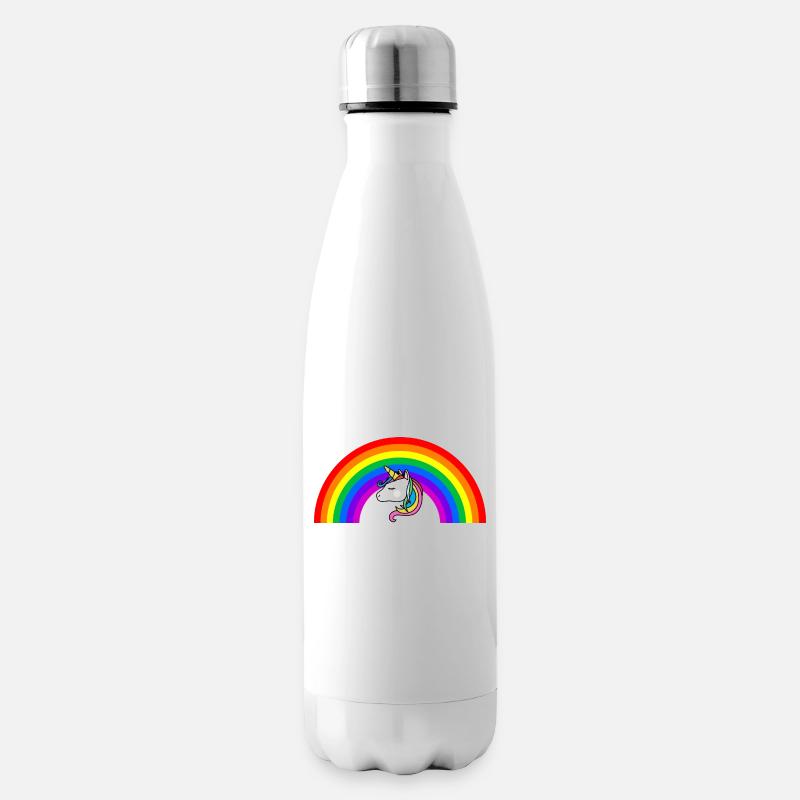 Regenbogen Einhorn - Isolierflasche - Weiß