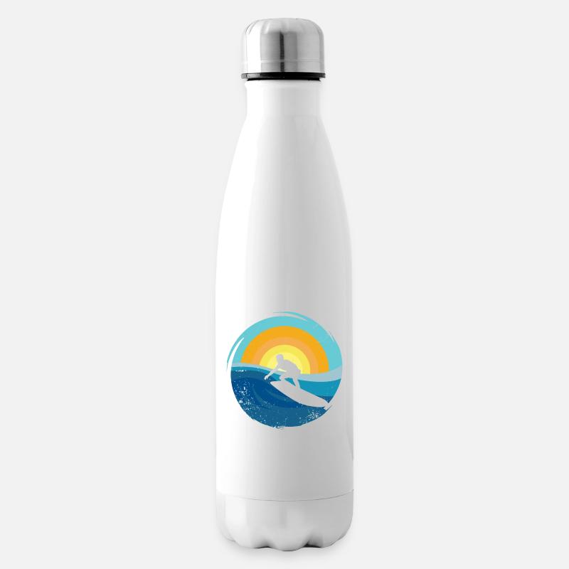Surfer - Surfboard - Isolierflasche - Weiß
