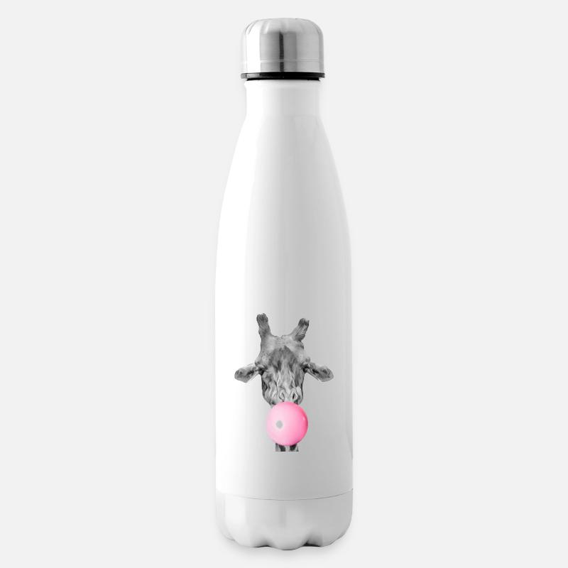 Giraffe bubblegum - Insulated Water Bottle - white
