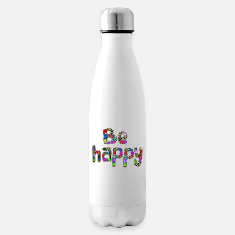 Sei glücklich - Isolierflasche - Weiß