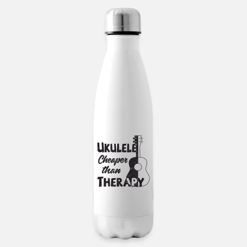 Ukulele! Cheaper than therapy - Isolierflasche - Weiß
