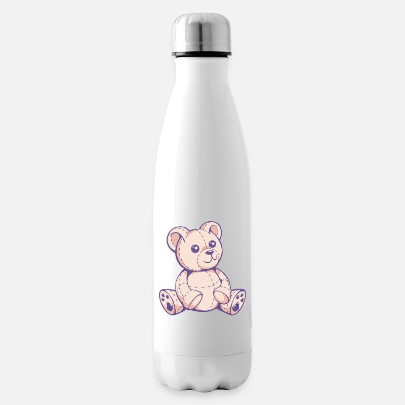 cute teddy bear - Insulated Water Bottle - white