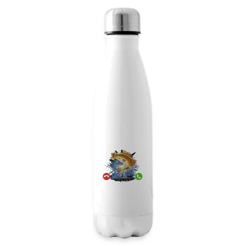 Die Angel ruft an... Aus dem Weg, ich muss los! - Isolierflasche - Weiß - Rechts