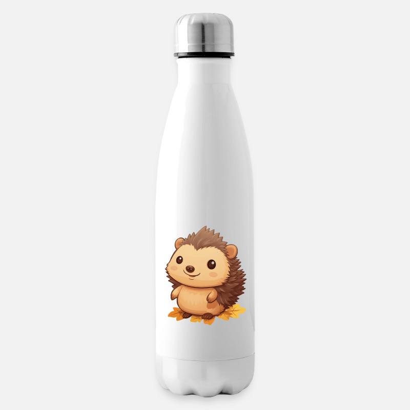Igel Herbst - Isolierflasche - Weiß