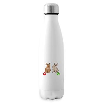 Die Hasen rufen an... aus dem Weg, ich muss los! - Isolierflasche - Weiß - Rechts