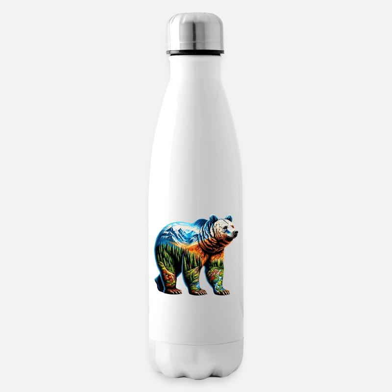 Bär - Isolierflasche - Weiß