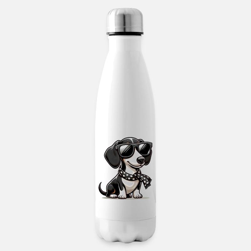 Süßer Dackel Hund - Isolierflasche - Weiß
