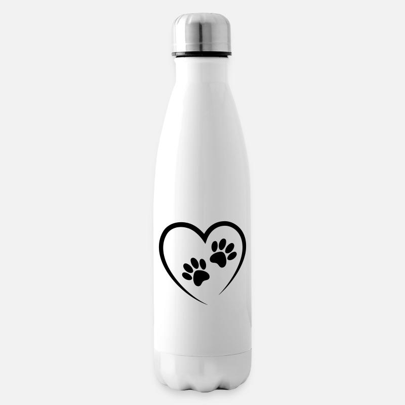 1Herz2Pfoten - Isolierflasche - Weiß