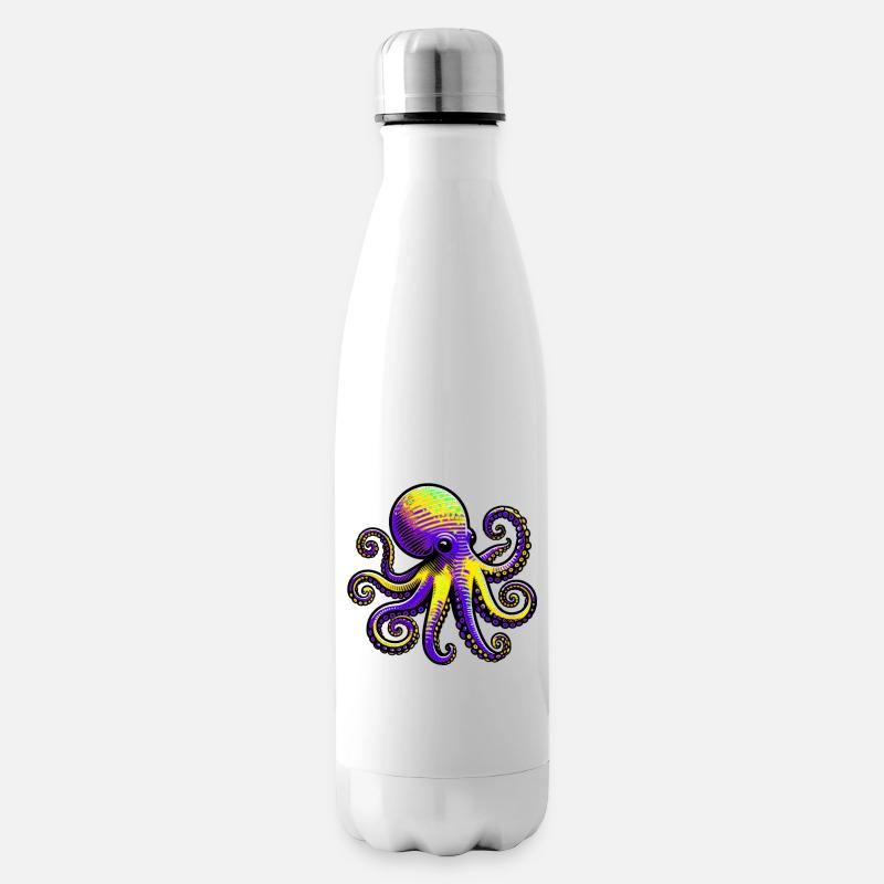 Krake - Isolierflasche - Weiß
