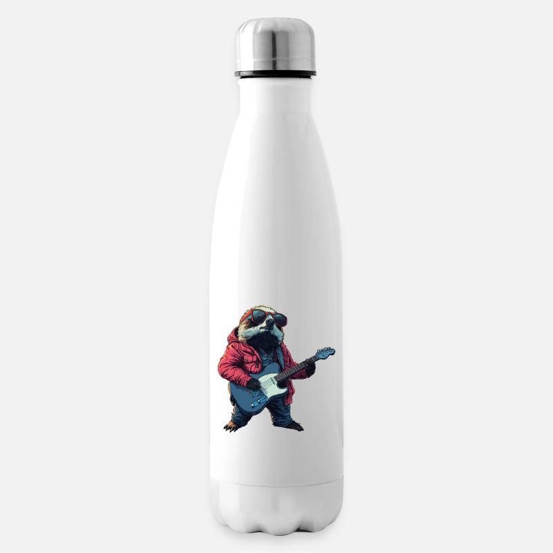 Faultier mit E-Gitarre - Isolierflasche - Weiß
