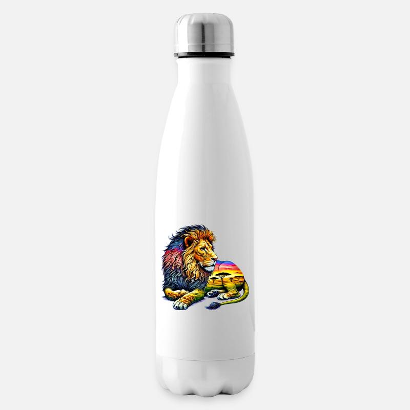 Löwe - Isolierflasche - Weiß