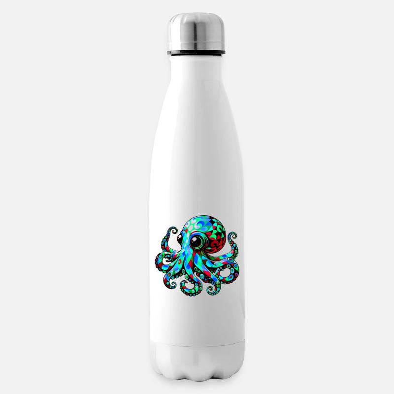 Krake - Isolierflasche - Weiß