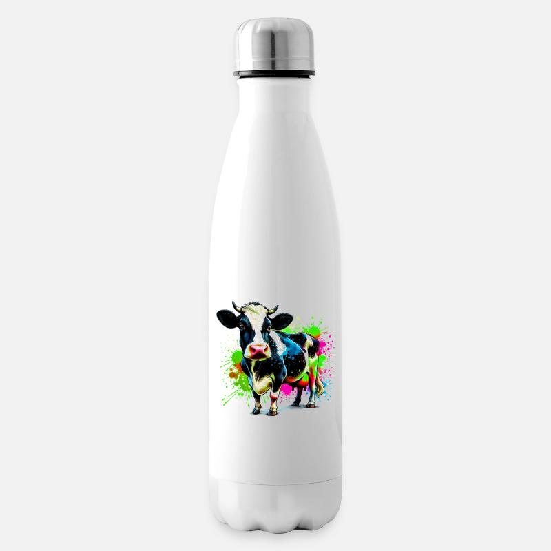 Kuh - Isolierflasche - Weiß