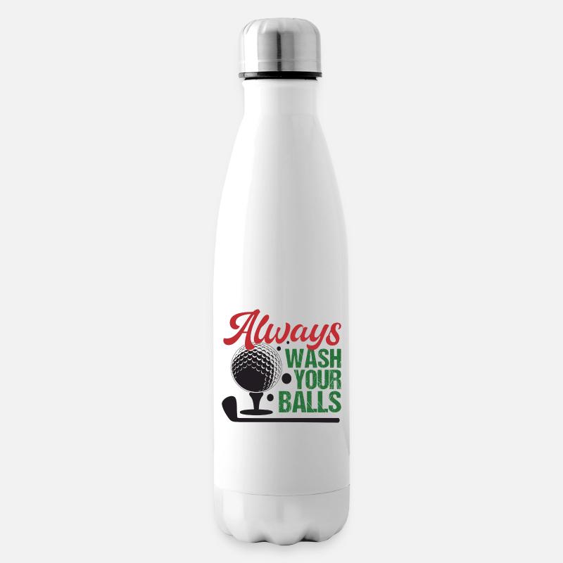 Golf - Lavez toujours vos balles - Bouteille isotherme - blanc