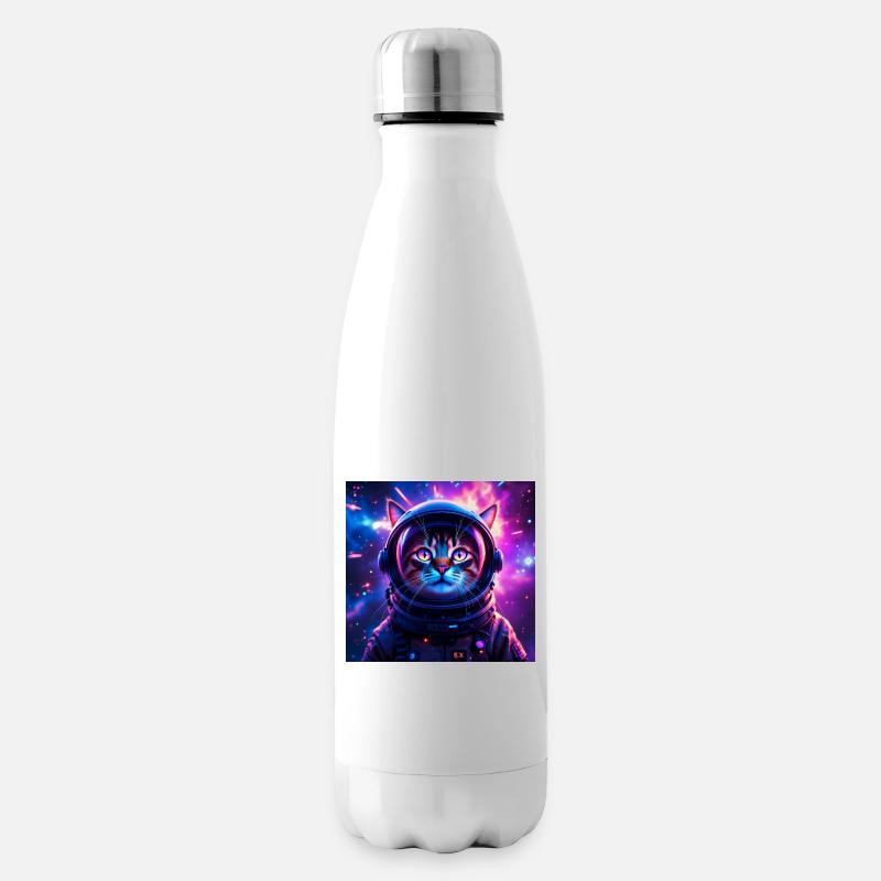 Space Cat - Insulated Water Bottle - white