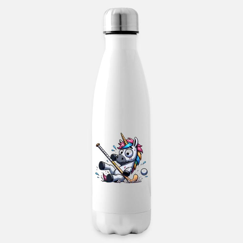 Lustiges Einhorn Beim Golfen Mit Splash Moment - Isolierflasche - Weiß