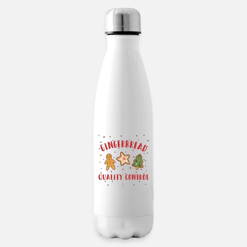 Gingerbread Quality Control - Lustige Weihnachten - Isolierflasche - Weiß