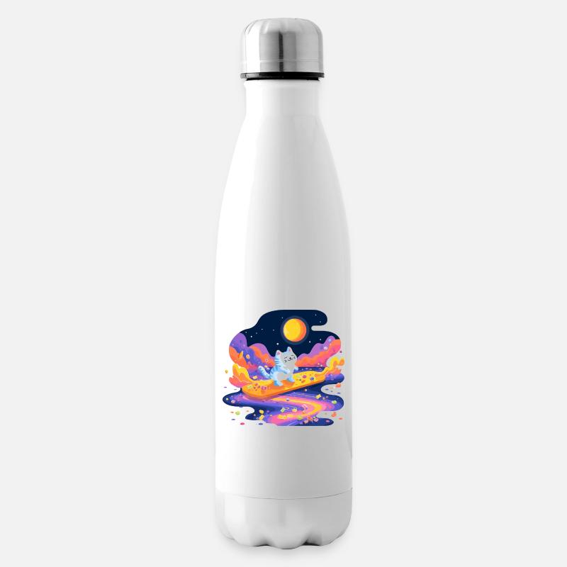 Katzen auf Zuckerstrom - Isolierflasche - Weiß