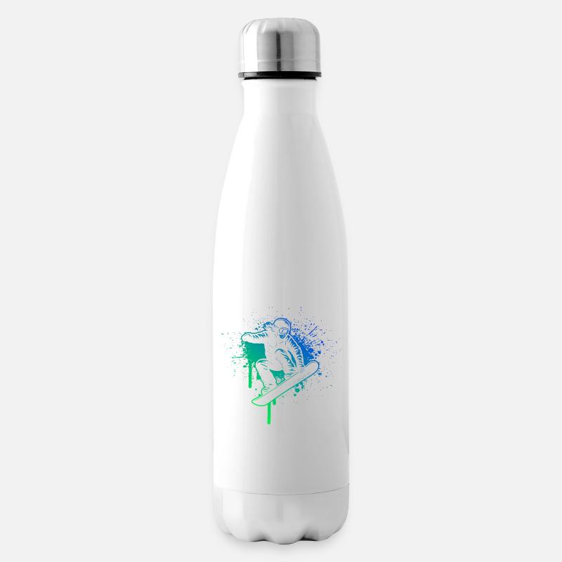 Snowboard Motiv das sofort wirkt - Isolierflasche - Weiß