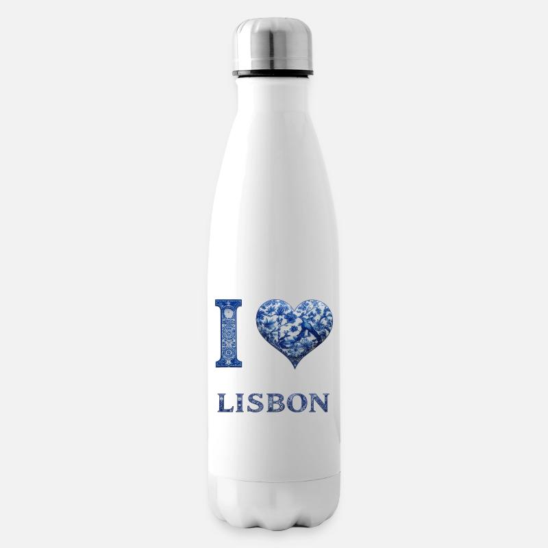 Lisbonne – Architecture en bleu - Bouteille isotherme - blanc