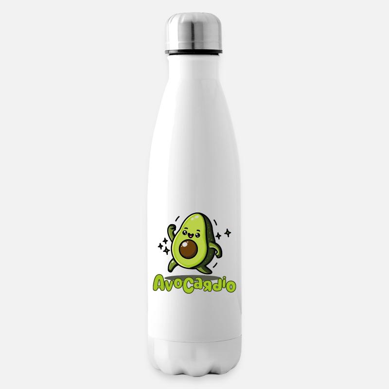 AvoCadío Avocado Cartoon - Isolierflasche - Weiß