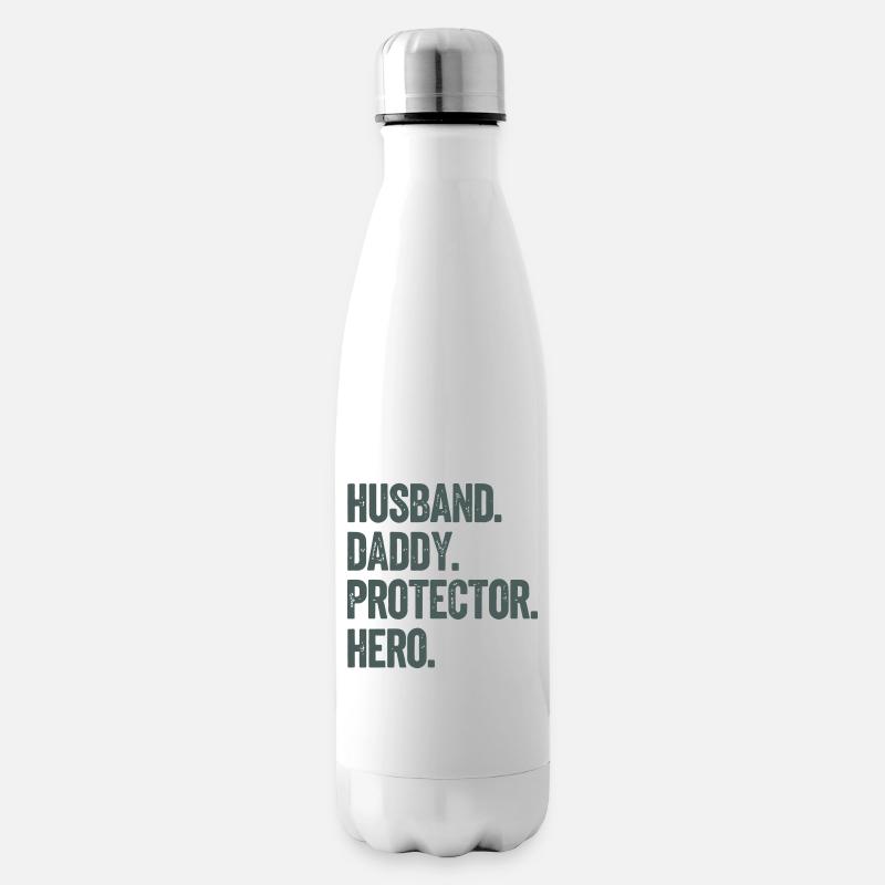 Husband Daddy Protector Hero - Isolierflasche - Weiß