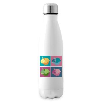 Kaninchen Pop-Art Farbblock-Set - Isolierflasche - Weiß - Rechts