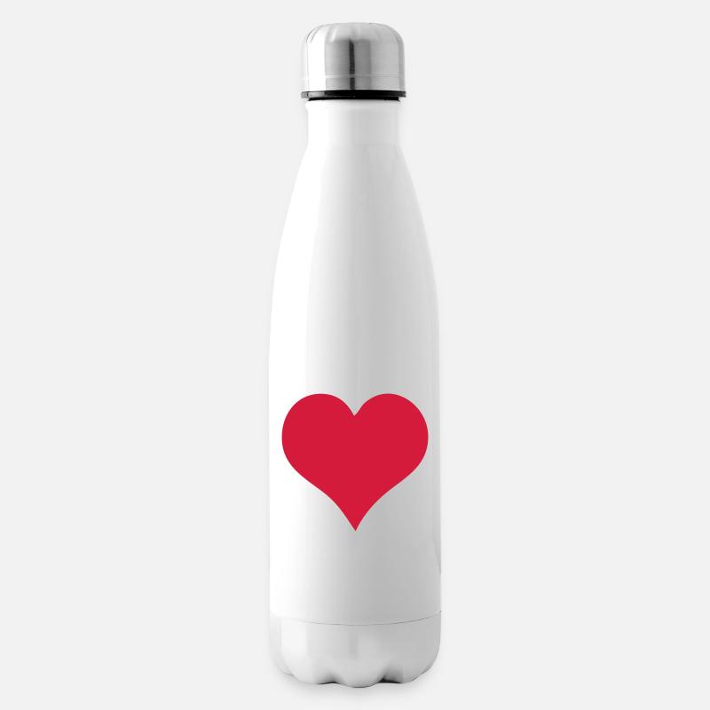 Herz - Isolierflasche - Weiß