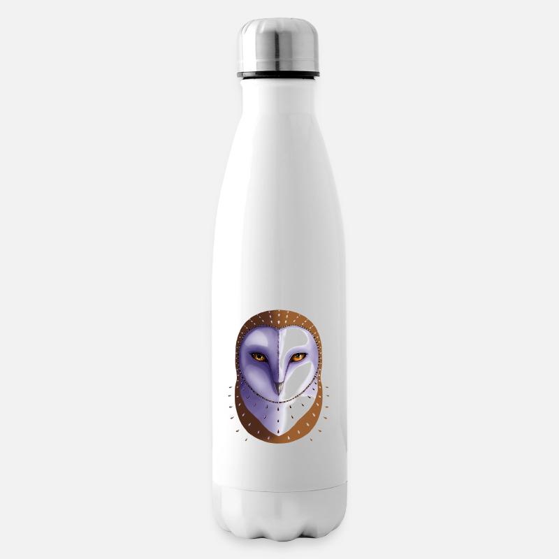 Schleiereule - Isolierflasche - Weiß