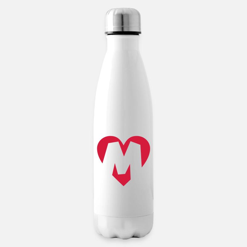 Cœur M - J'aime M - Bouteille isotherme - blanc