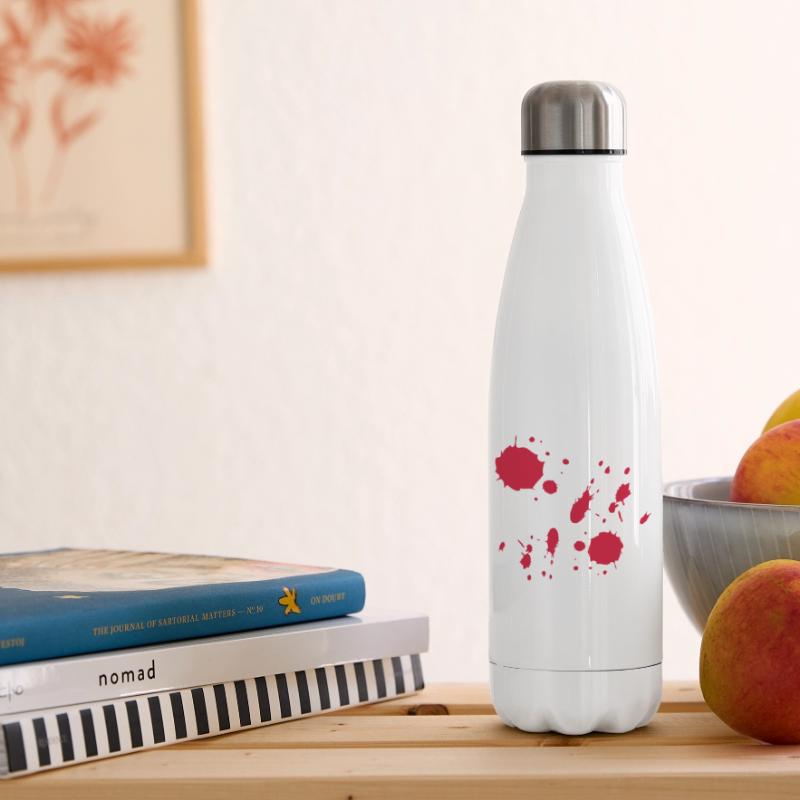 Red Paint Splashes Abstract Pattern Insulated Water Bottle