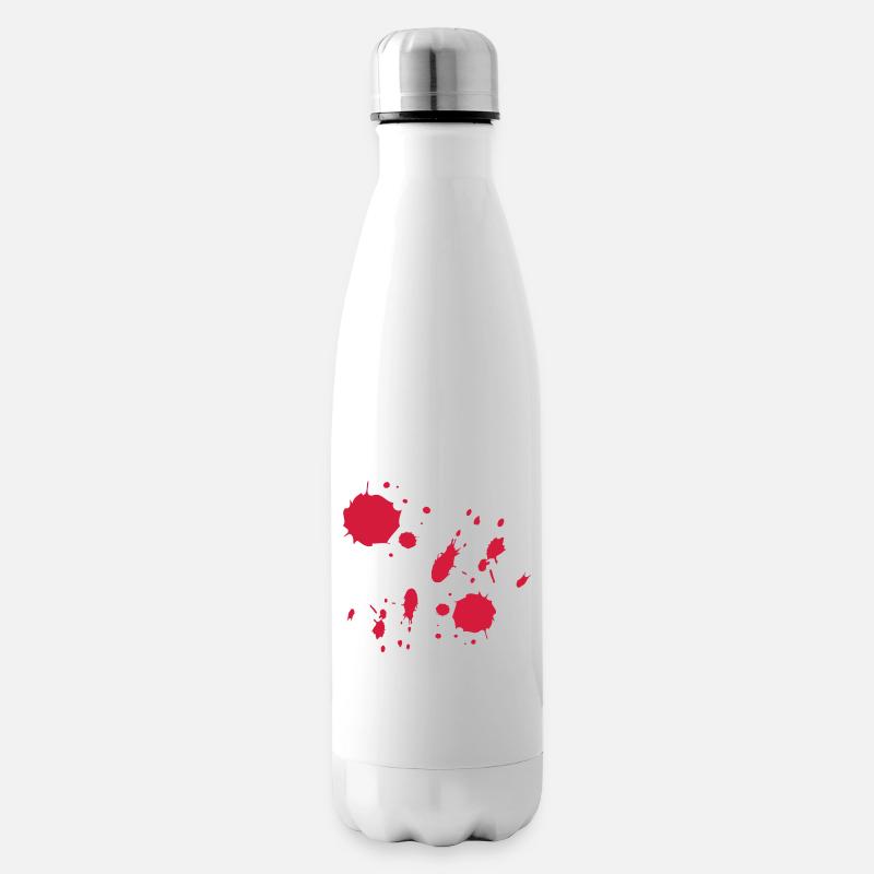 Rote Farbspritzer abstrakte Muster - Isolierflasche - Weiß