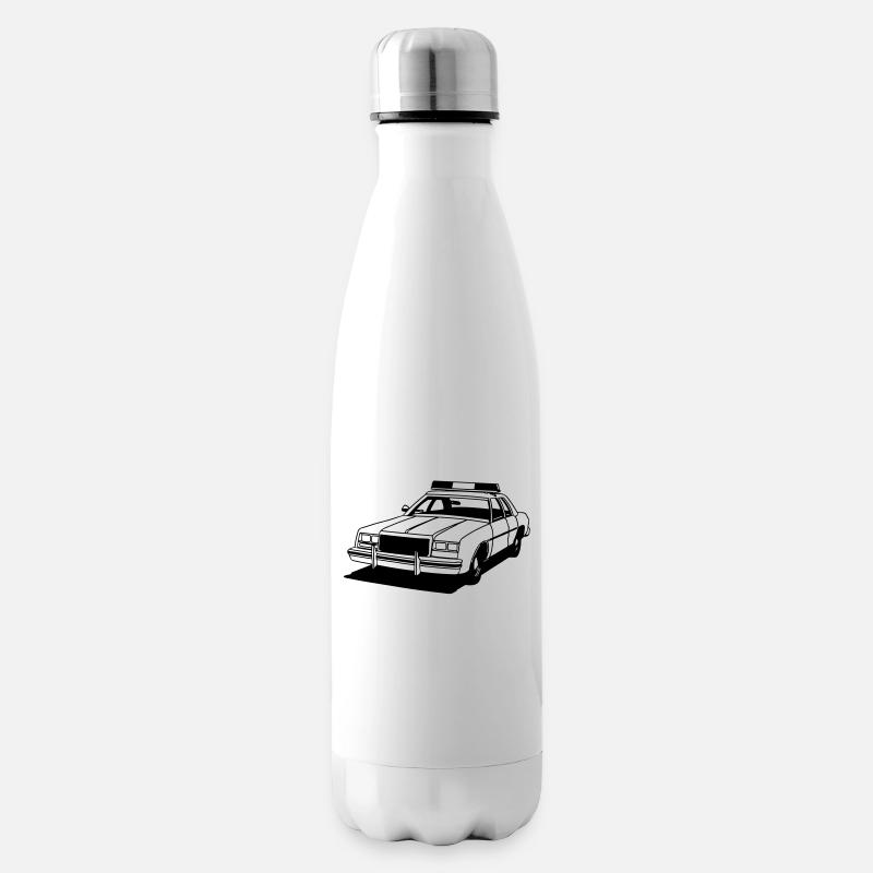 Police Car Retro - Isolierflasche - Weiß