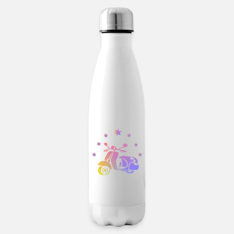 Retro Roller - Isolierflasche - Weiß