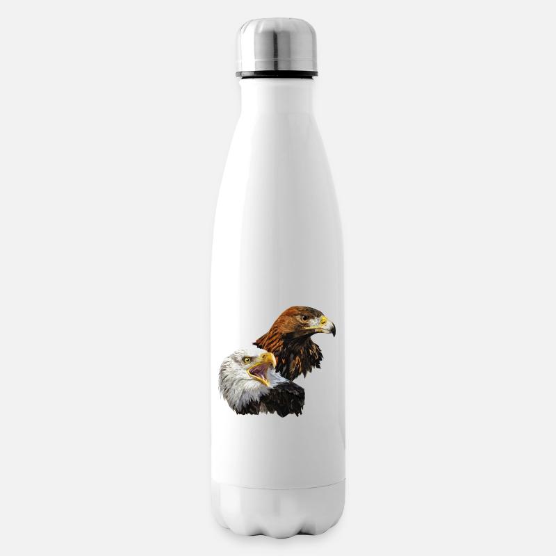 Bald Eagle and Golden Eagle - Insulated Water Bottle - white