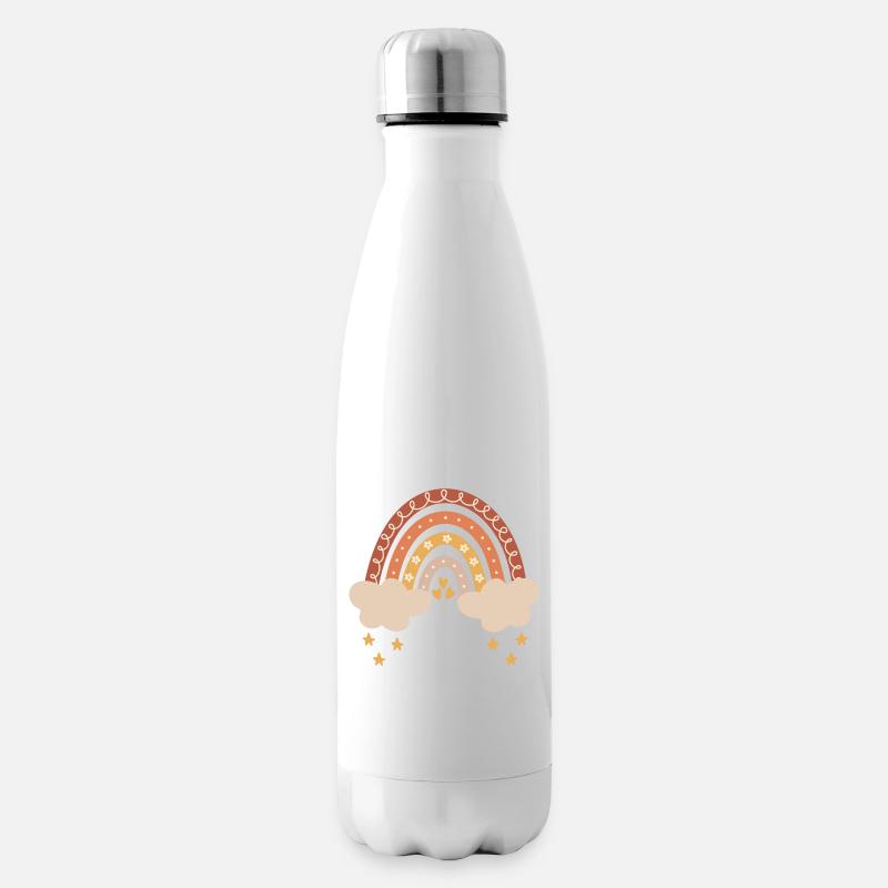 Boho Regenbogen Baby Junge Mädchen Geburt Geschenk - Isolierflasche - Weiß