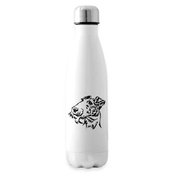 Fox terrier head - Insulated Water Bottle - white - Right